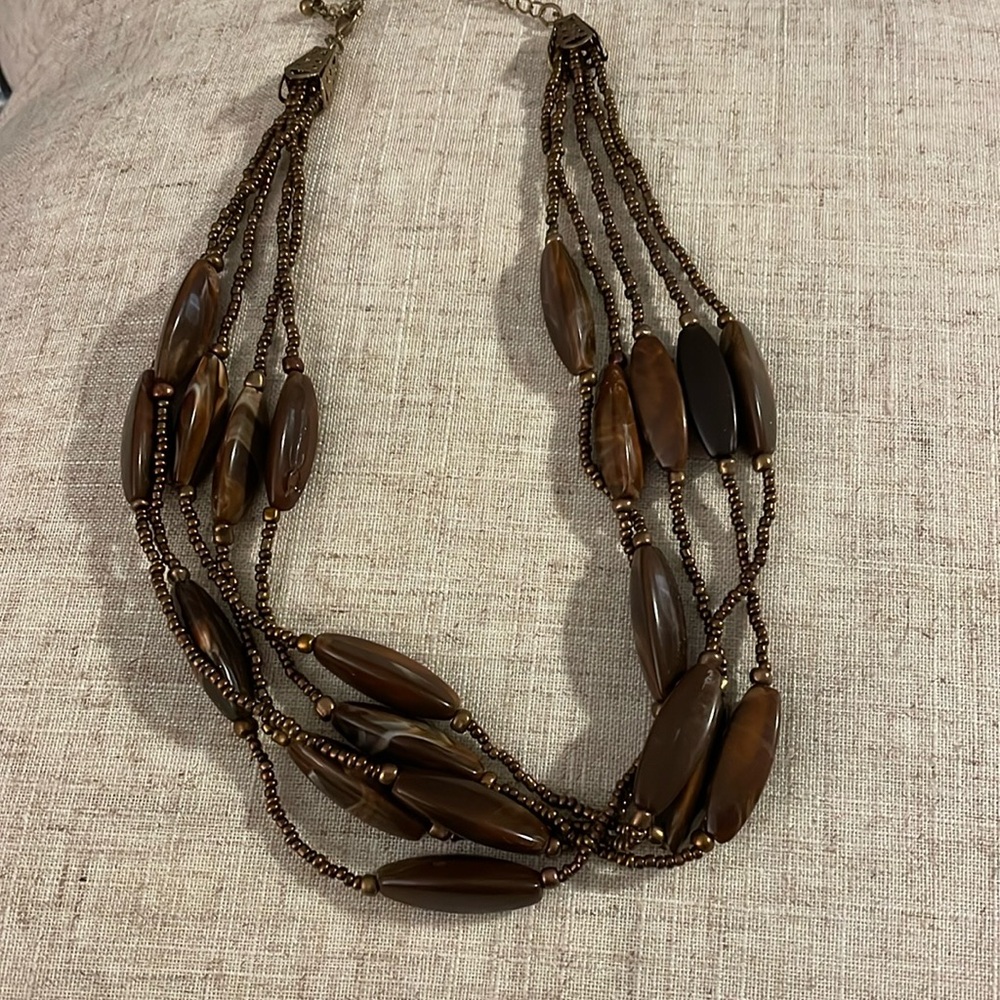 Shades of brown costume jewelry necklace